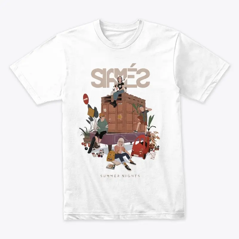 SUMMER NIGHTS Poster White Tee